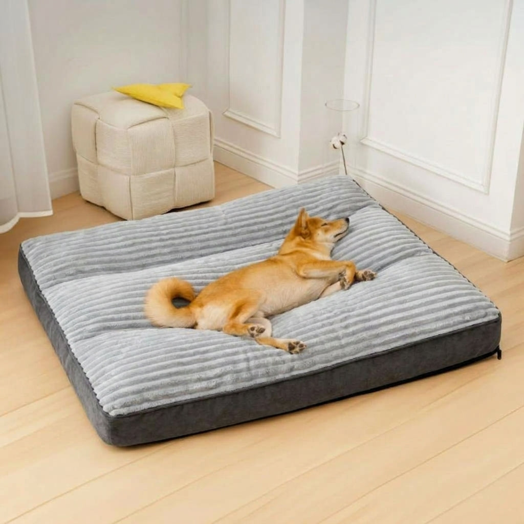 Dog Bed – Large Scratch-Resistant Design, Raised Bolsters & Removable Cover