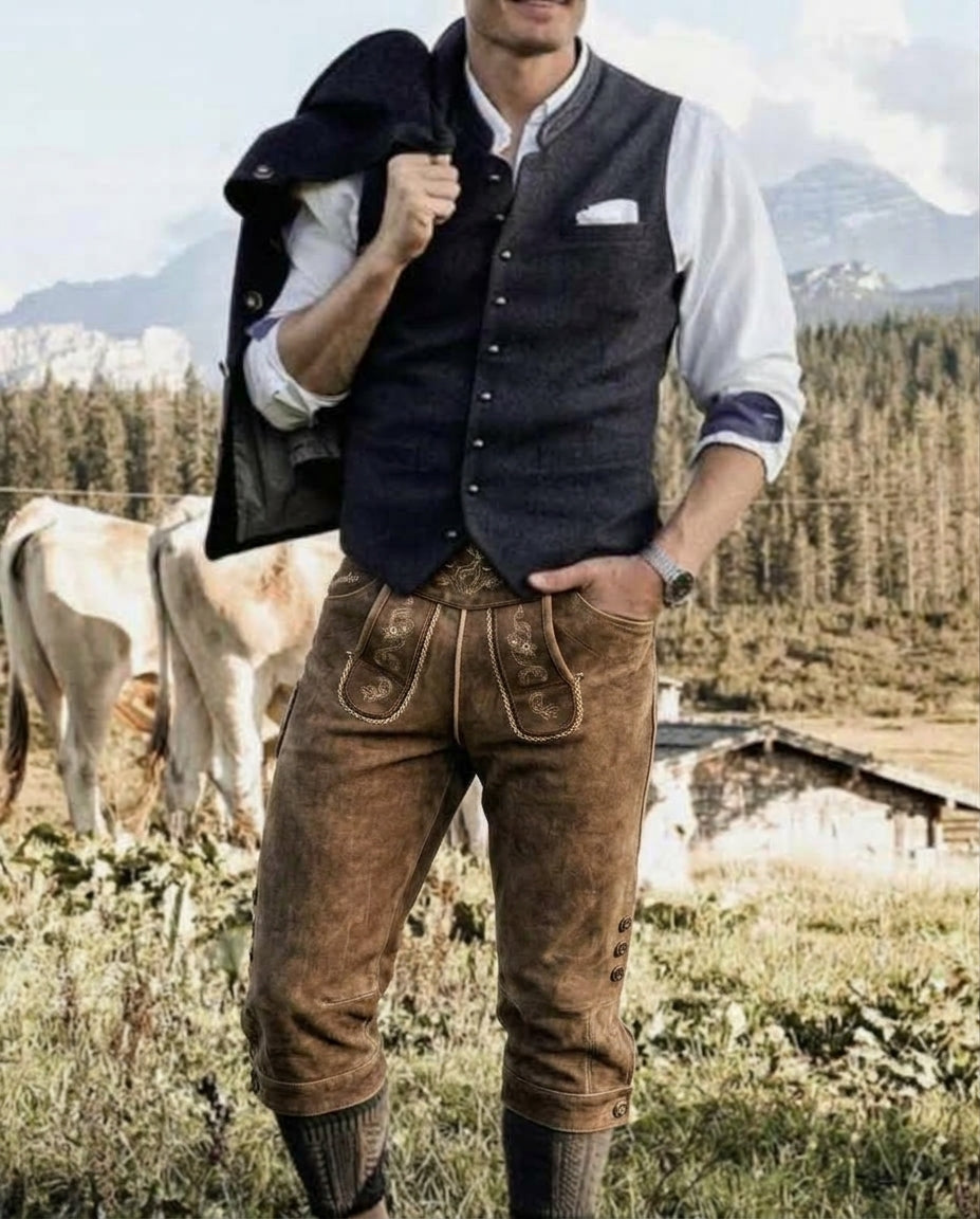 Erisman Lederhosen – Pantalon traditionnel authentique pour homme, spécial Oktoberfest