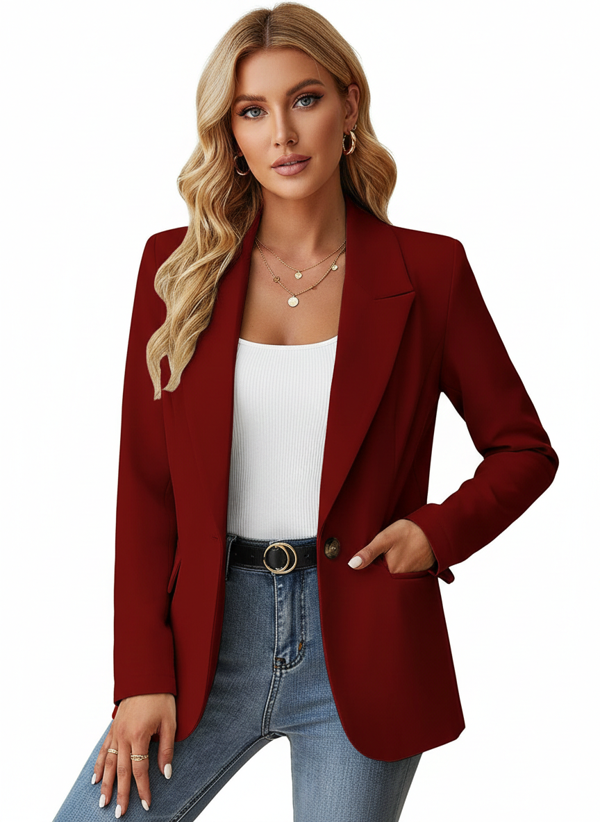 Women’s Chic Blazer Jacket | Single-Button Lapel Work to Weekend Style