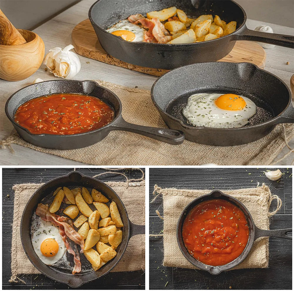 Cast iron skillet set