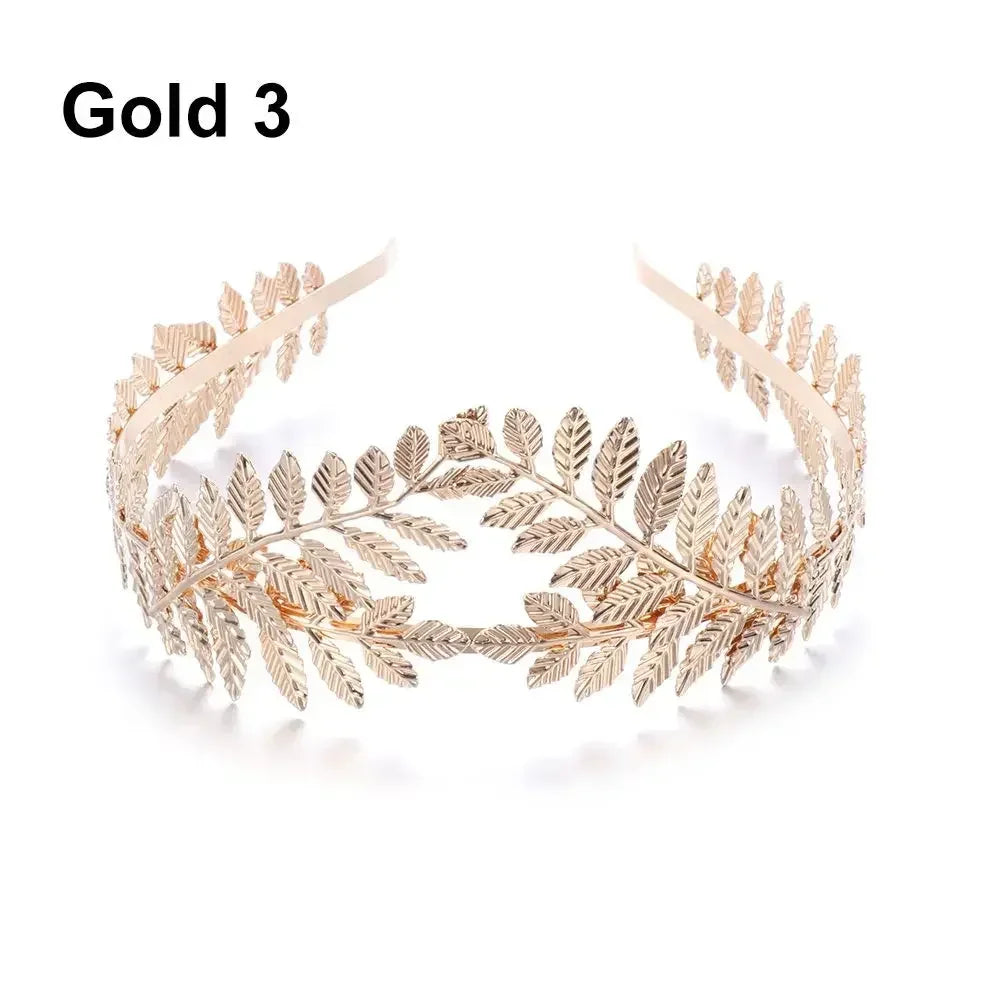 Gouden Haarband Dames met Bladvorm voor Bruiloft en Feestelijke Gelegenheden 25