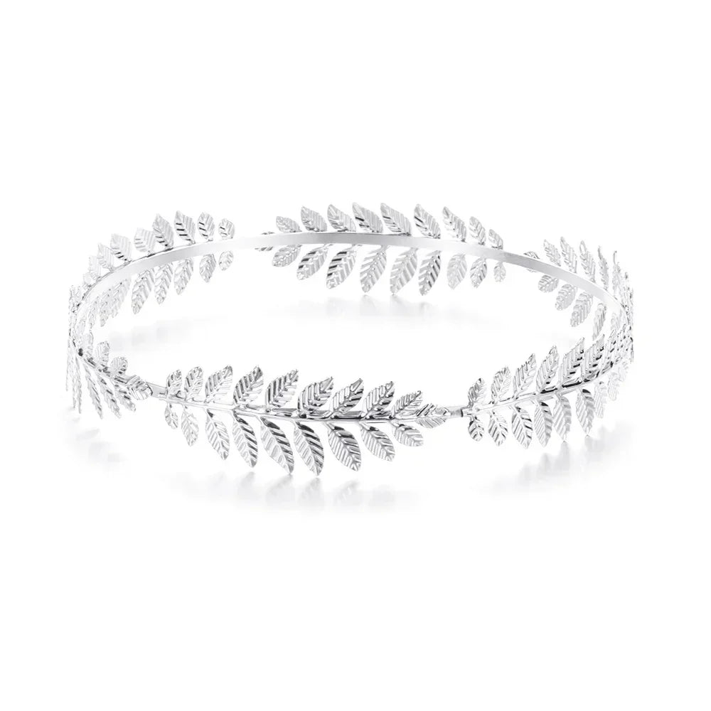 Gouden Haarband Dames met Bladvorm voor Bruiloft en Feestelijke Gelegenheden 7