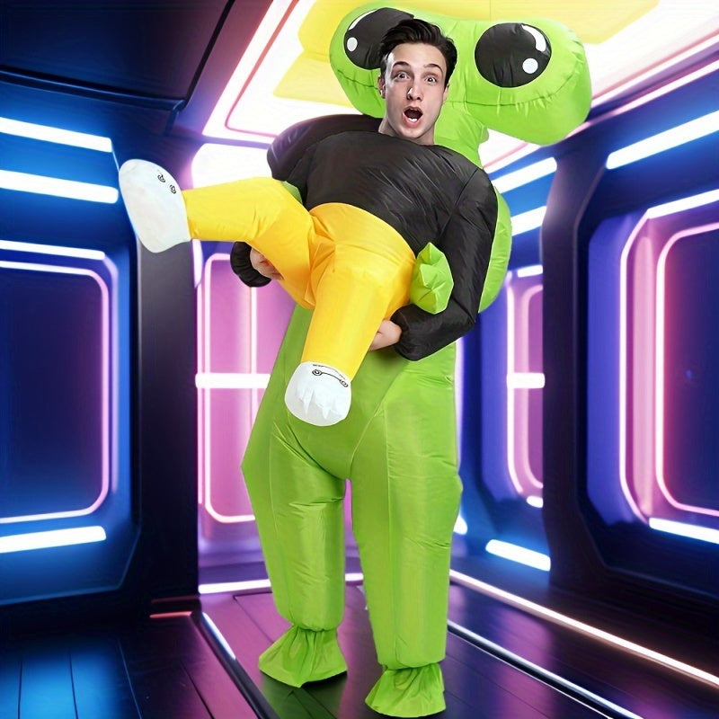 Grappige Opblaasbare Halloween Alien Kostuum voor Mannen | Ride On Stijl 1