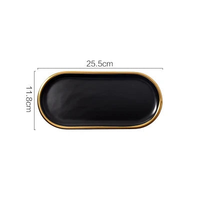 Velmora – Ovalt Marmorfad i Keramik med Elegant Finish & Multifunktionelt Design