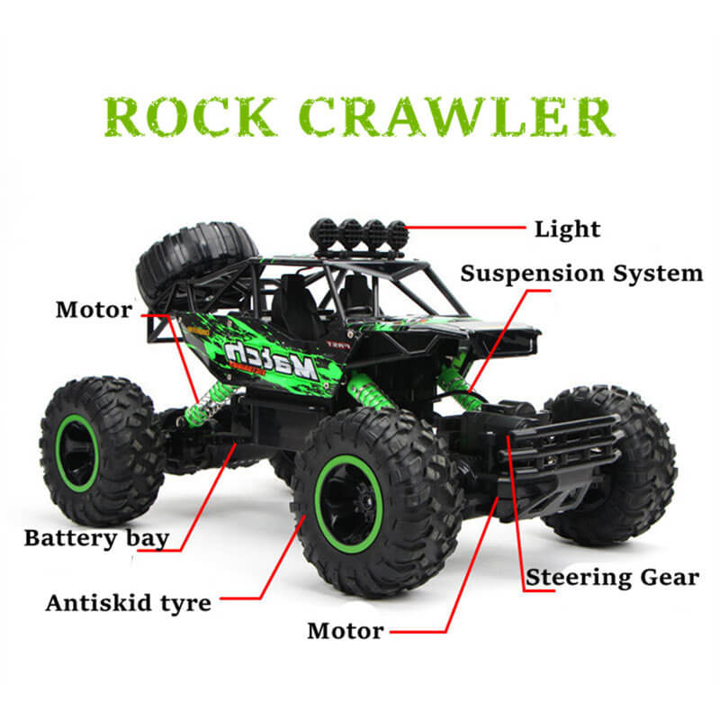 4WD-monstertruck met afstandsbediening, krachtige offroadprestaties en duurzame legeringconstructie