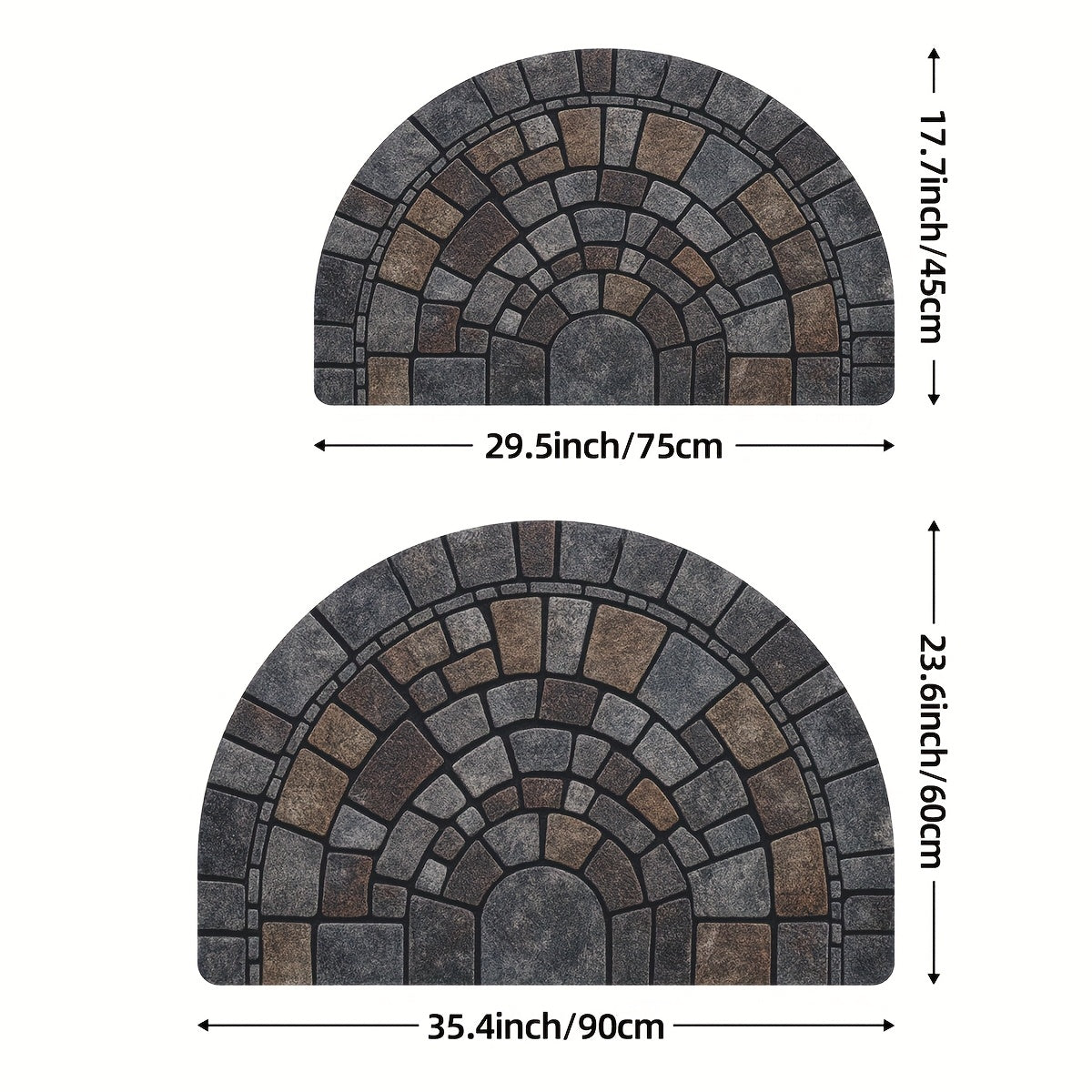 Half-Circle Mosaic Door Mat | Indoor & Outdoor Use 4