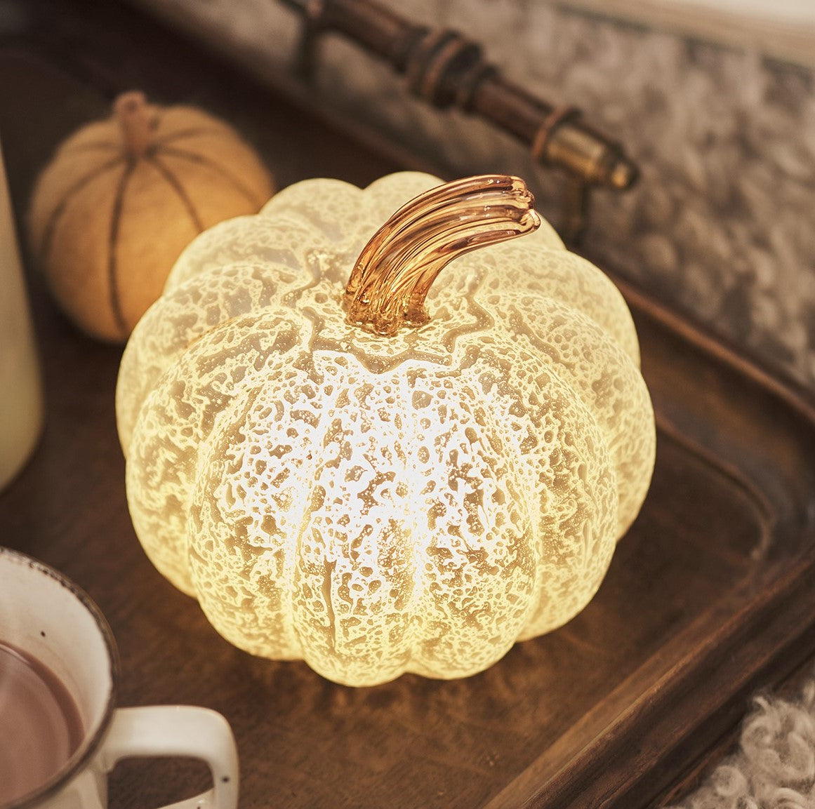 Halloween Decoraties Glas LED Pompoenlicht 2