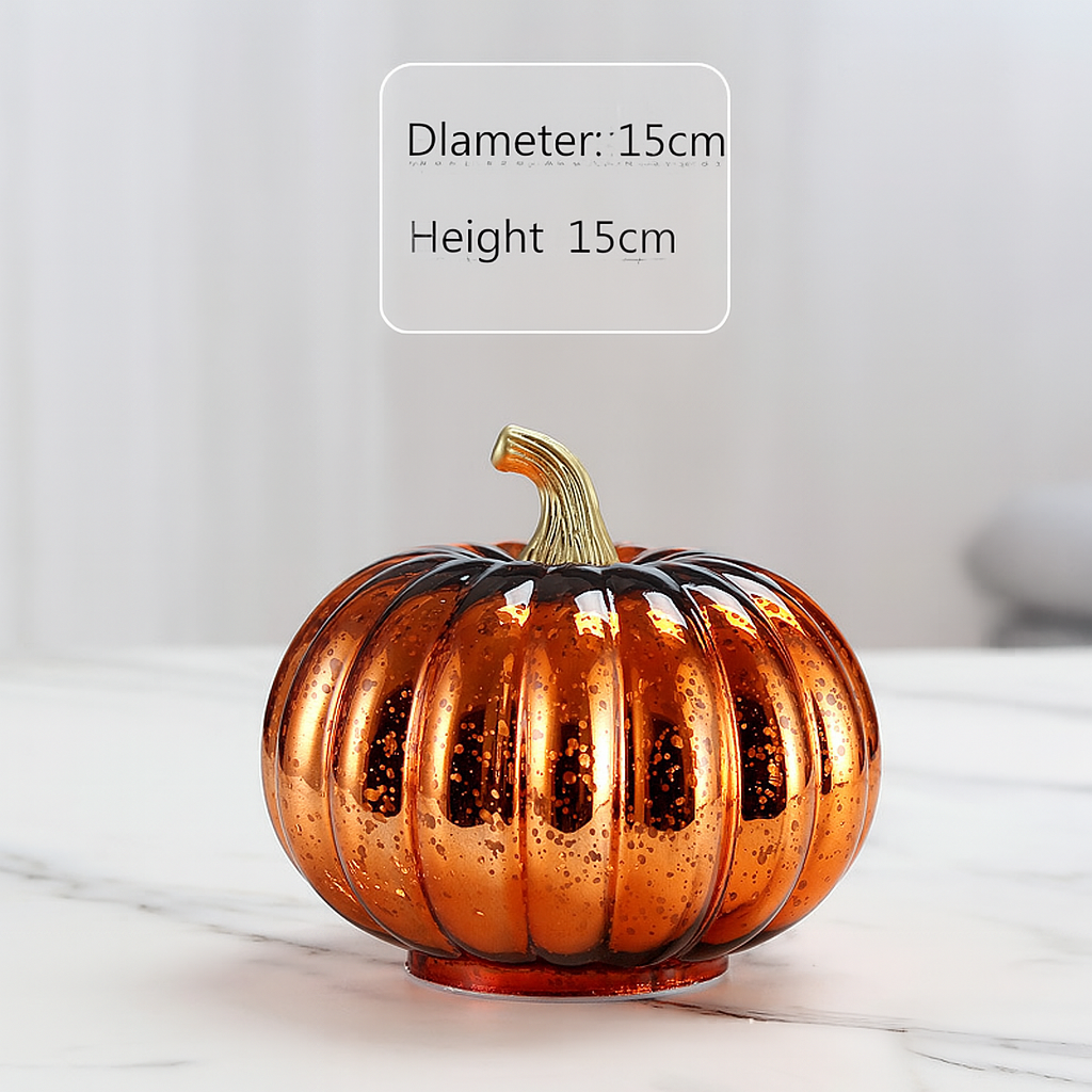 Halloween Decoraties Glas Pompoen LED Verlichting Set 3