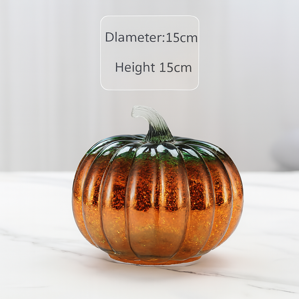 Halloween Decoraties Glas Pompoen LED Verlichting Set 4