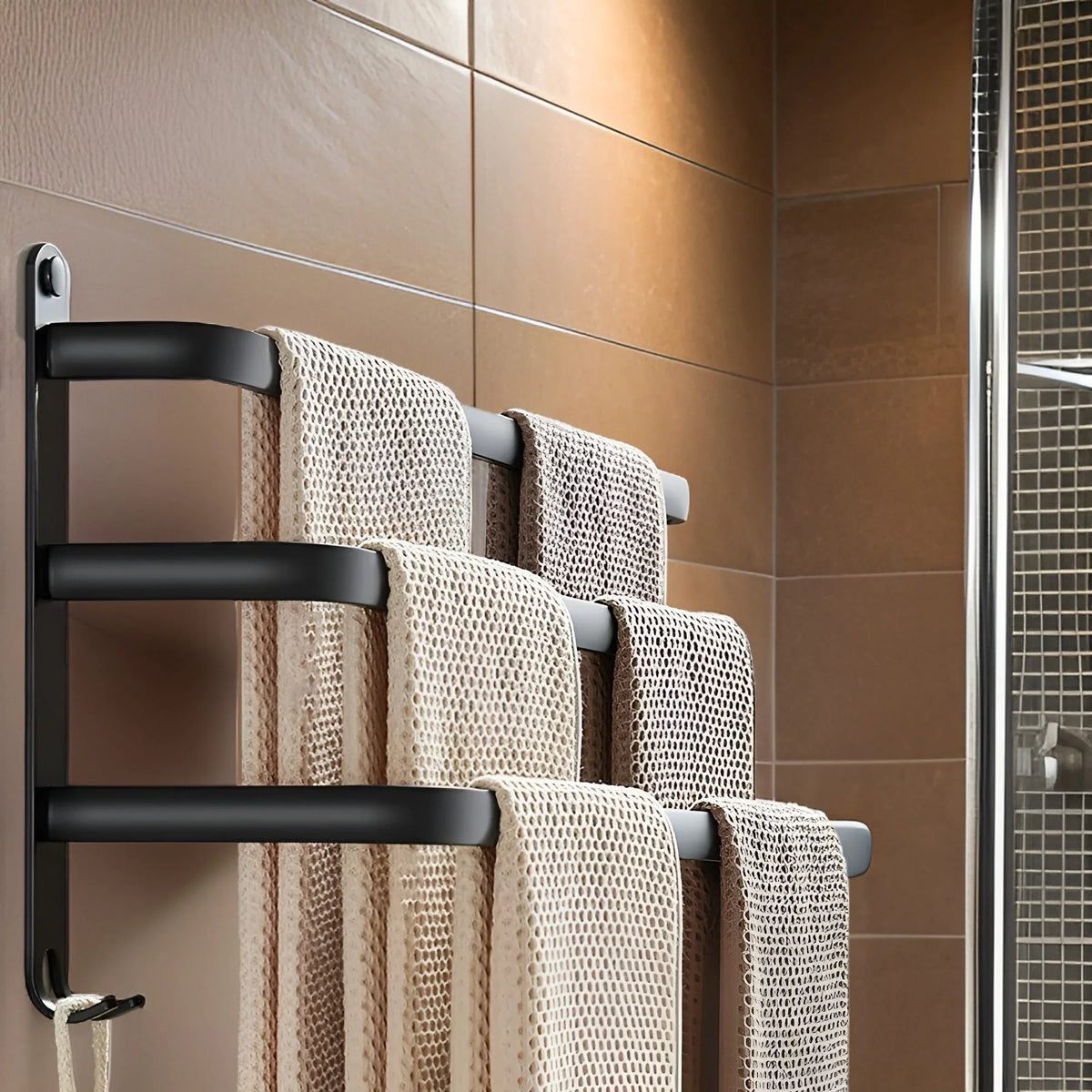 Wall-mounted towel rack