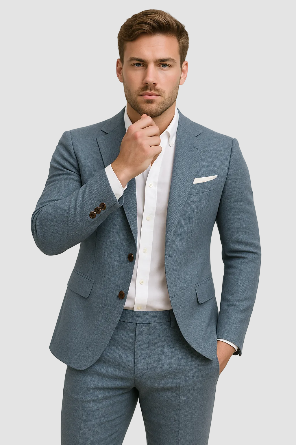 Heren Linnen Pak Set Slim Fit Blazer Broek Zomer Formeel Bruiloft 0