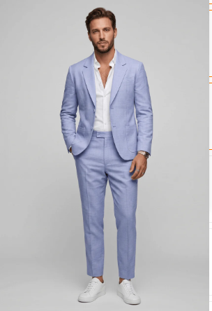 Heren Slim Fit Set – Tweedelig met Notch Revers, Geschikt voor Werk en Formele Gelegenheden 6