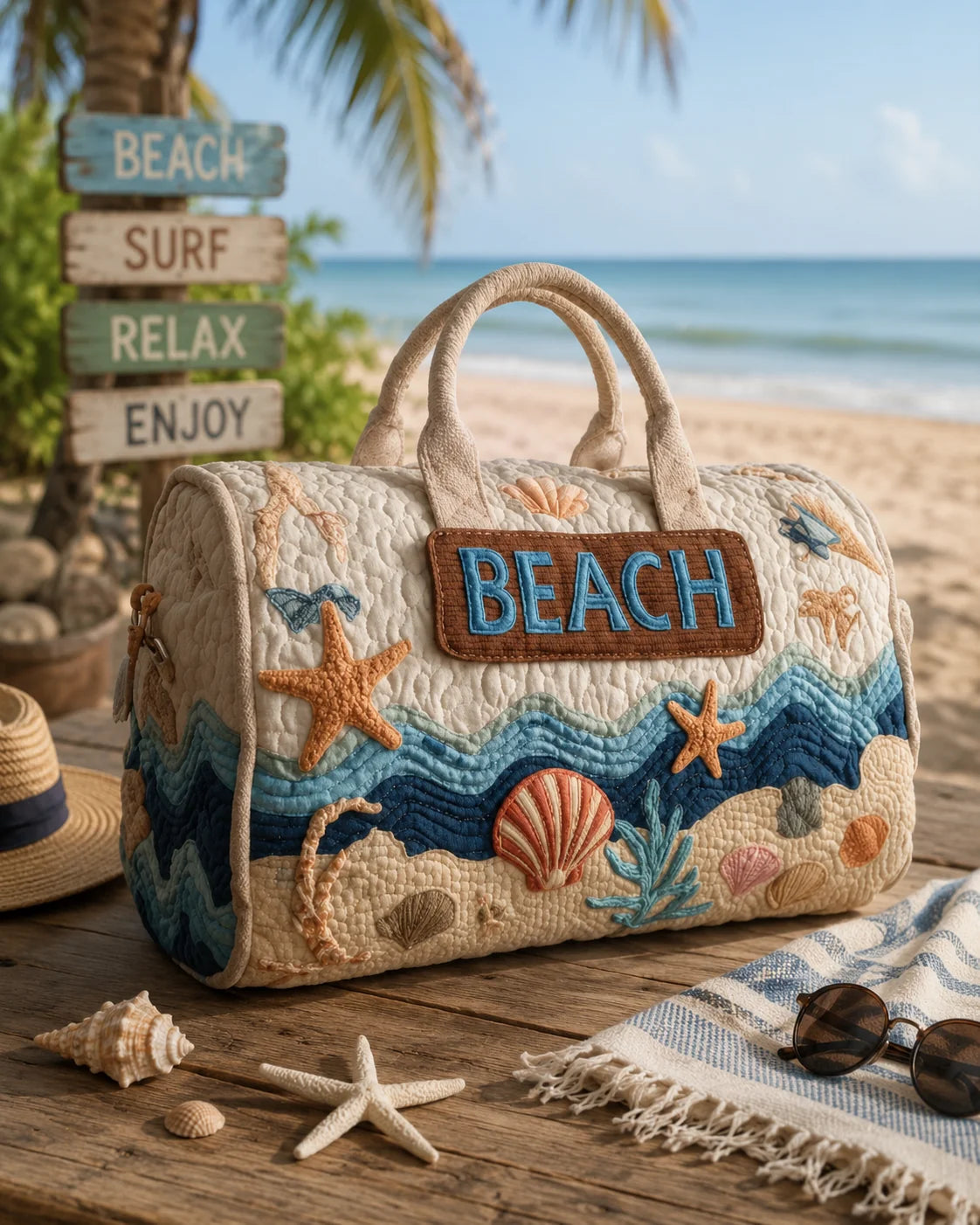 Hippie Van Quilted Duffle Bag 0