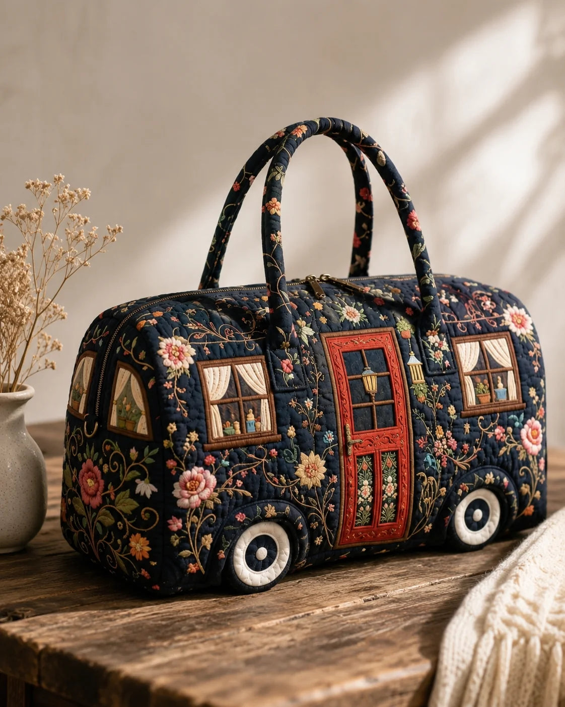 Hippie Van Quilted Duffle Bag 16