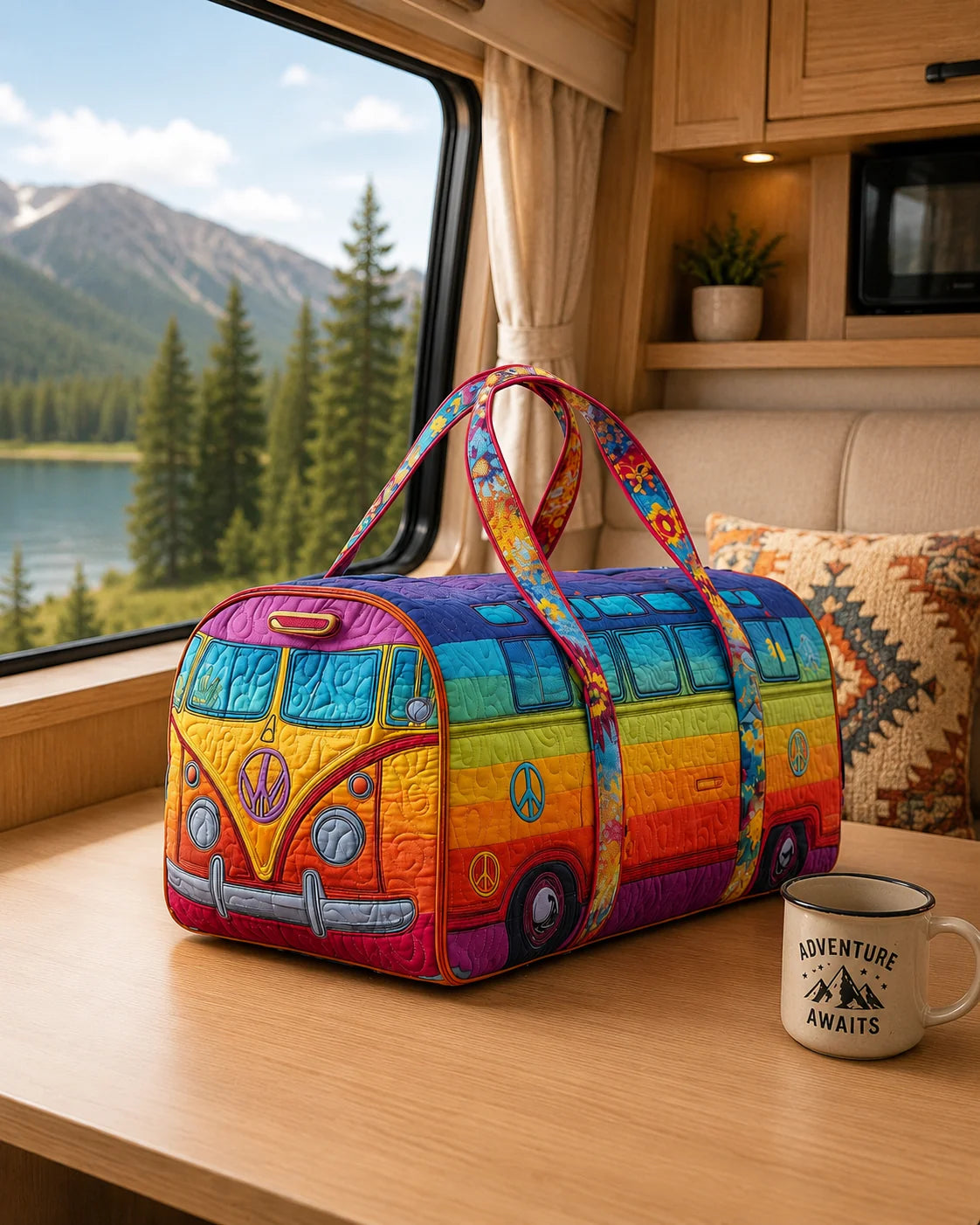 Hippie Van Quilted Duffle Bag 33