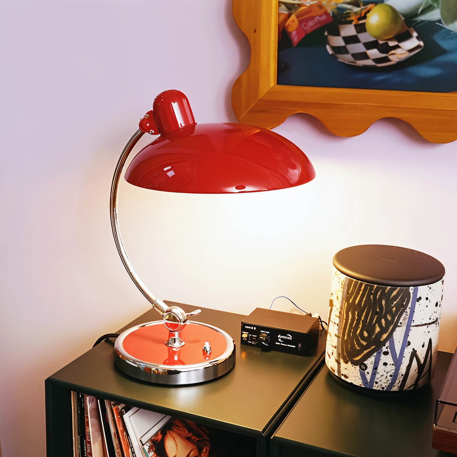 Lampe de table – lampe de bureau en métal réglable avec abat-jour classique en forme de dôme