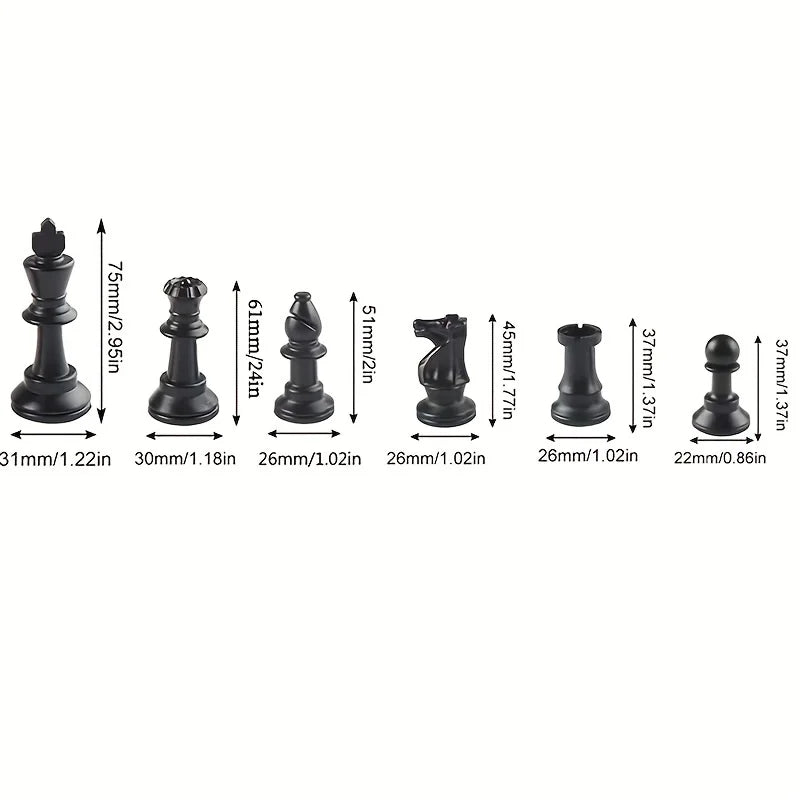 Wooden Chess Pieces Set – 32-Piece Classic Solid Wood Collection for All Skill Levels