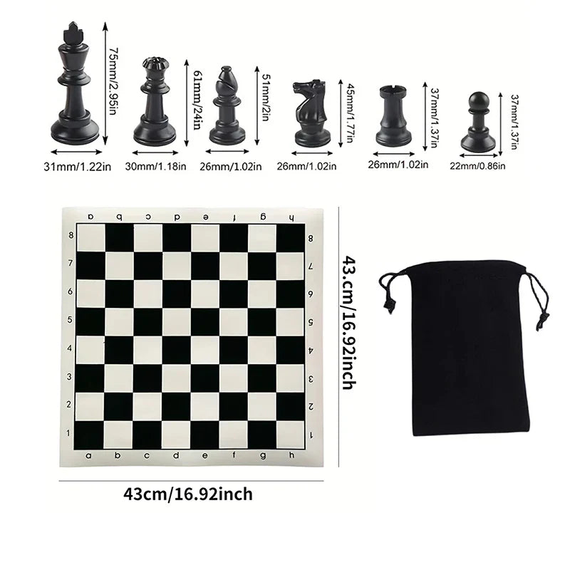 Wooden Chess Pieces Set – 32-Piece Classic Solid Wood Collection for All Skill Levels