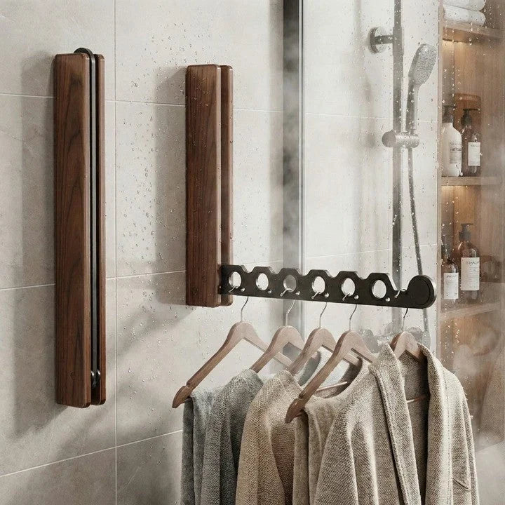 Folding wall coat rack