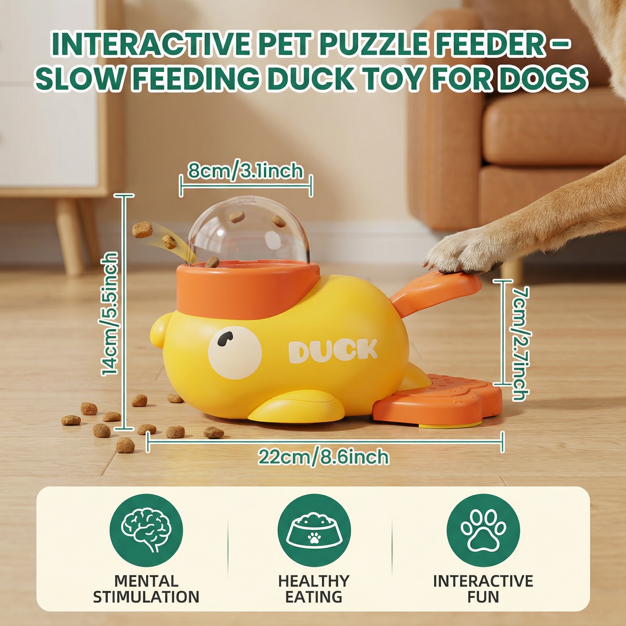 Interactive Pet Puzzle Feeder – Slow Feeding Duck Toy for Dogs & Cats 4