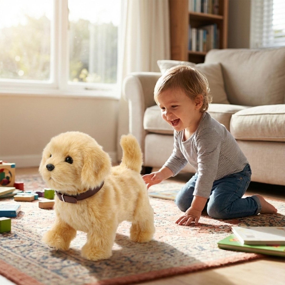 Interactive Robot Puppy – Lifelike Toy Golden Retriever That Walks & Barks 0