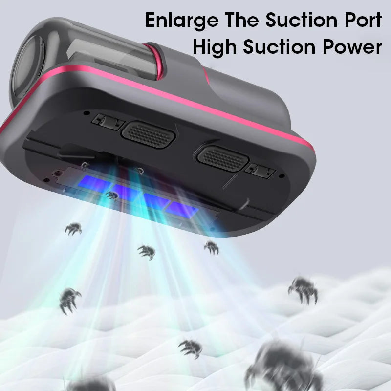 Aspirateur à main sans fil – Puissance d'aspiration de 12 kPa, fonction lumière UV et fonctionnement silencieux pour le nettoyage des tissus