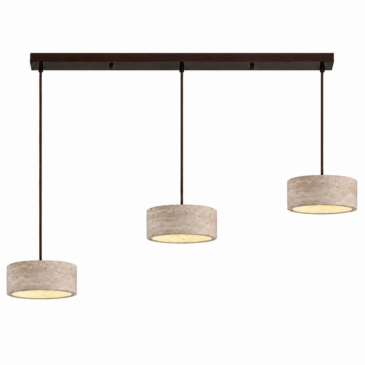 Kairi Natural Travertine Stone Vintage Cream Pendant Light 14