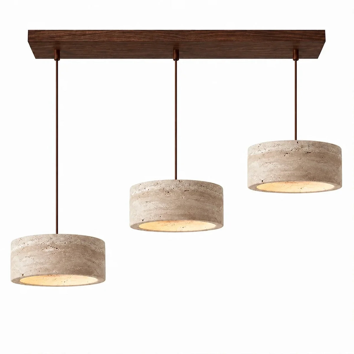 Kairi Natural Travertine Stone Vintage Cream Pendant Light 16
