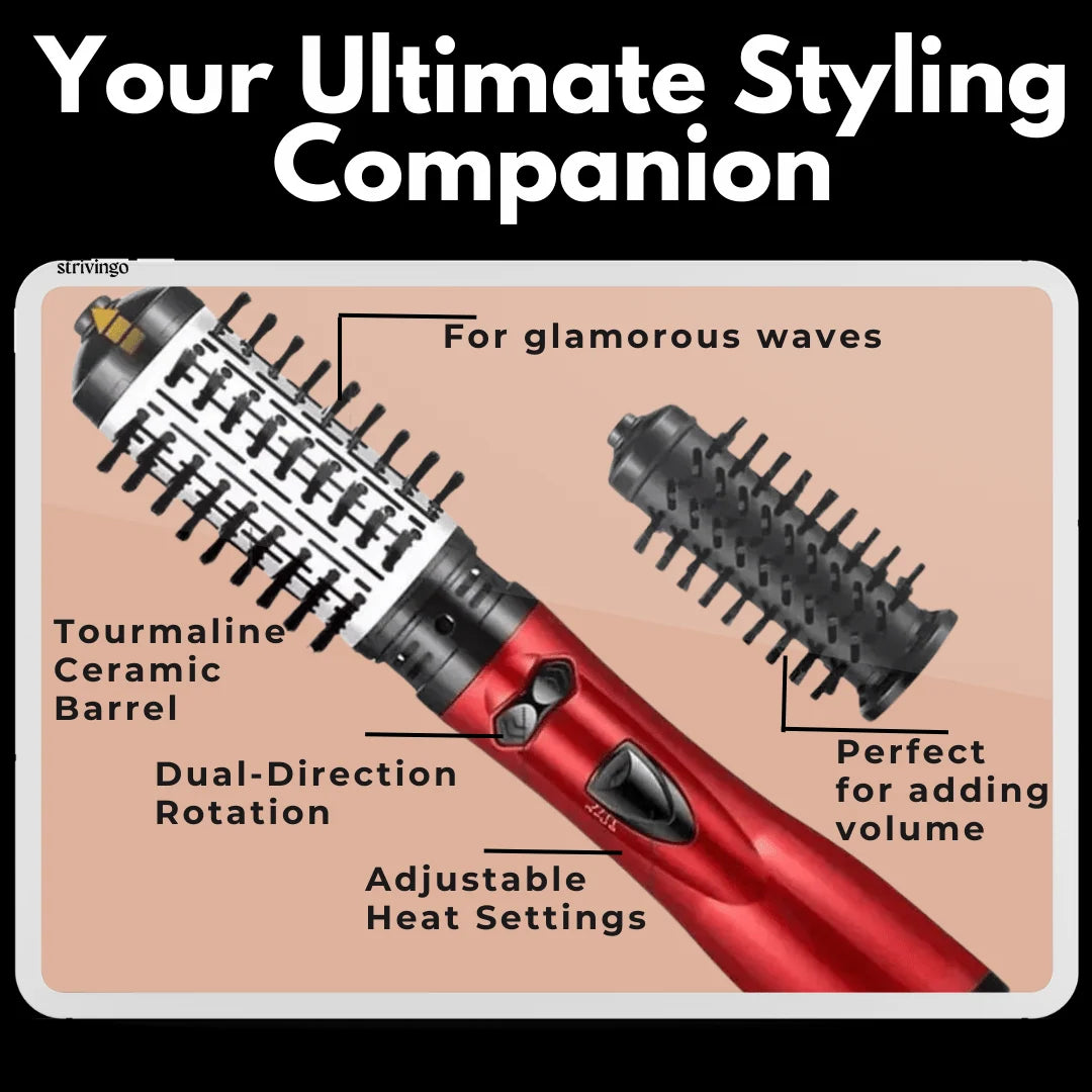 Kalsten | 3-in-1 Rotating Hair Dryer and Styler with Adjustable Temperature for Effortless Curls and Waves 4