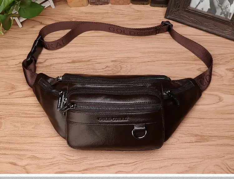 Kalsten | Genuine Cowhide Leather Waist Bag for Men – Large Capacity Fanny Pack, Belt & Crossbody Travel Bag 2