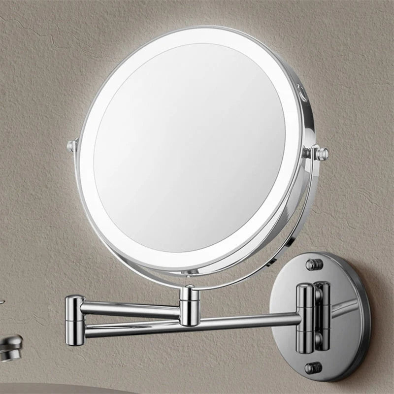 Kalsten | Rechargeable wall-mounted shaving mirror | 360° rotation. 1X/10X magnification and adjustable LED lighting for use in the bathroom 0