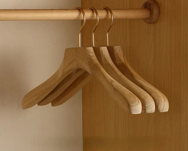 Kalsten | Set of 2 Premium Camphor Wood Hangers with Wide Shoulders for Clothing Organization 7