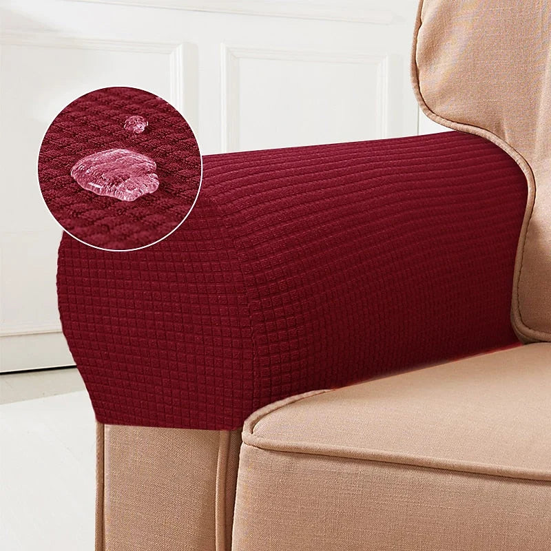 Kalsten | Stretch Armrest Covers – Spandex Covers for Chairs & Armchairs, Set of 2, Bordeaux 14
