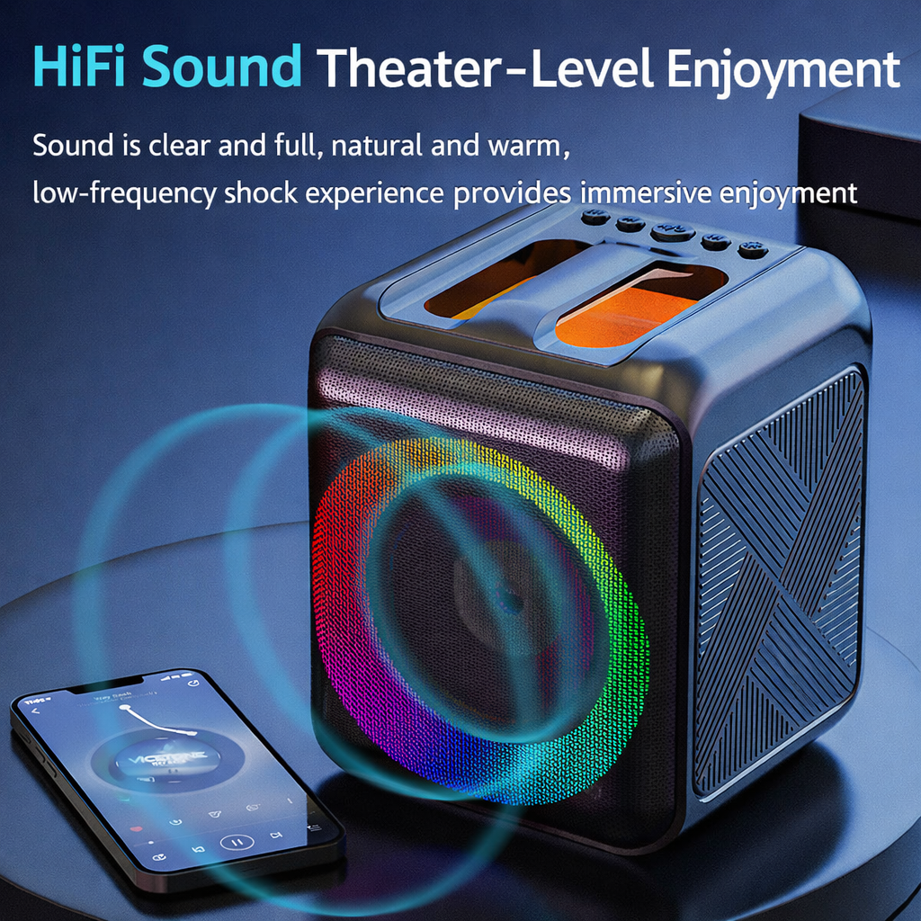 Karaoke Machine Bluetooth Portable Speaker Wireless Microphones 6