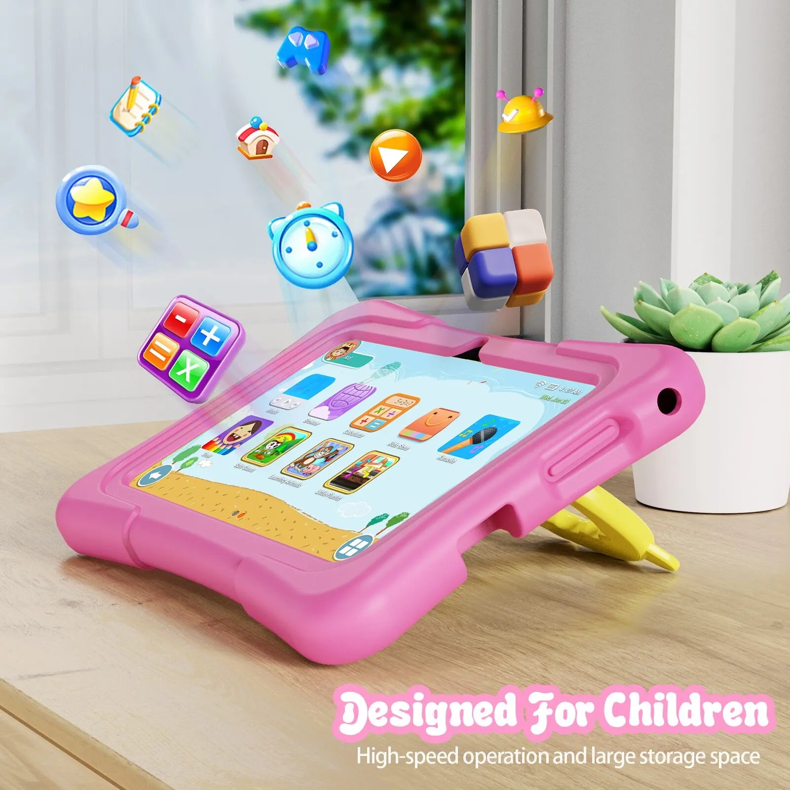 Tablette pour enfants – Écran HD, performance quadricœur et stockage extensible pour apprentissage et créativité