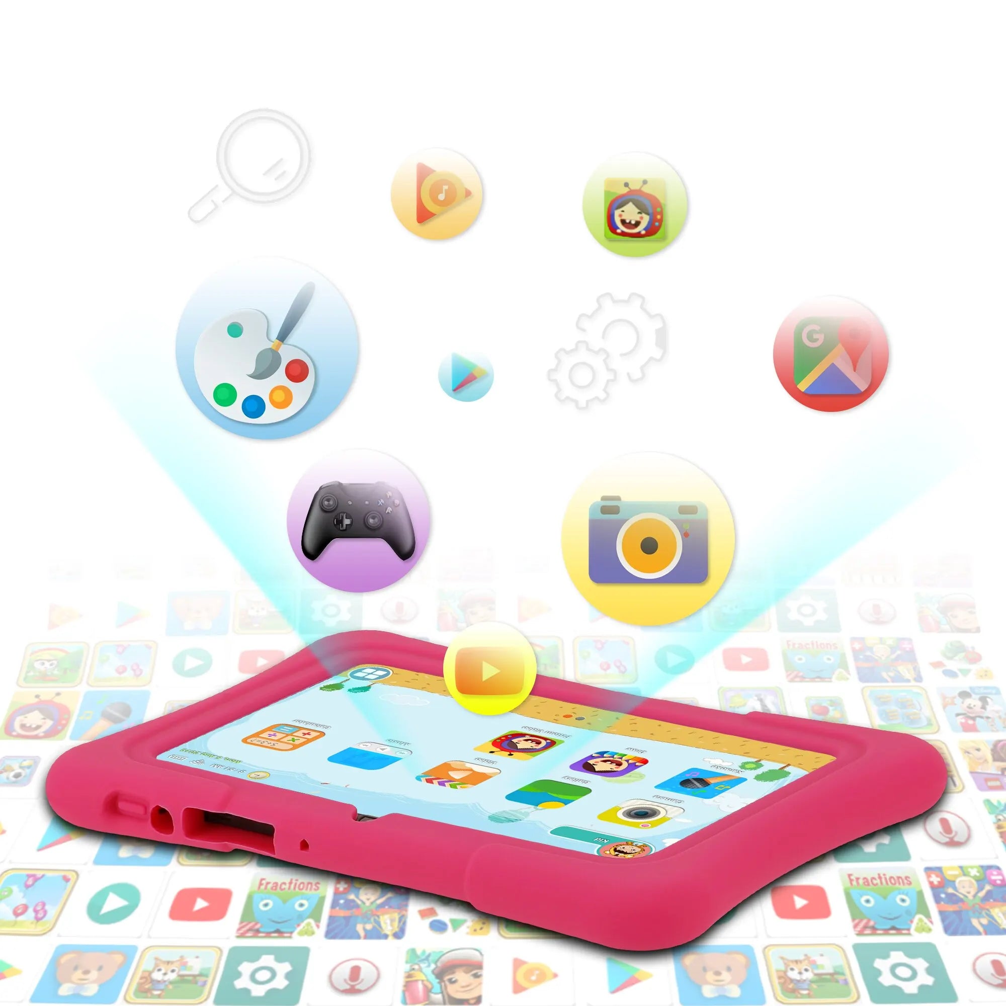 Tablette pour enfants – Écran IPS HD, performance quadricœur et stockage extensible pour apprentissage et jeu