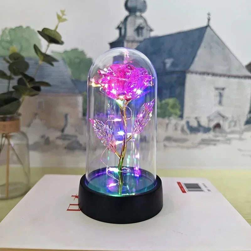 Fleur Rose LED – Lumière Décorative Élégante avec Floraison Durable & Lueur Chaude Douce