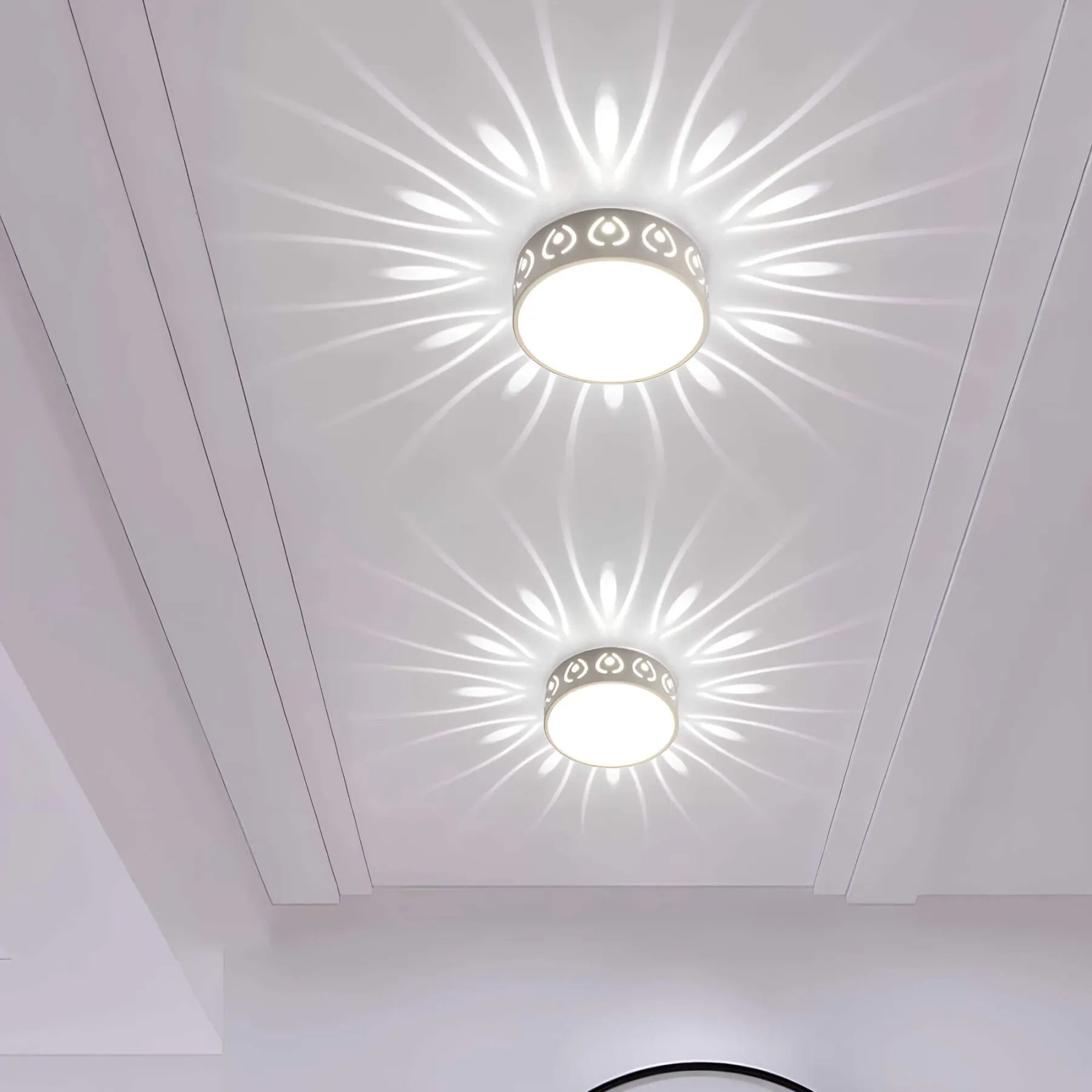 LED Kristall-Deckenleuchte — Strahlen-Lichtmuster, Warmweiß & Kaltweiß 5