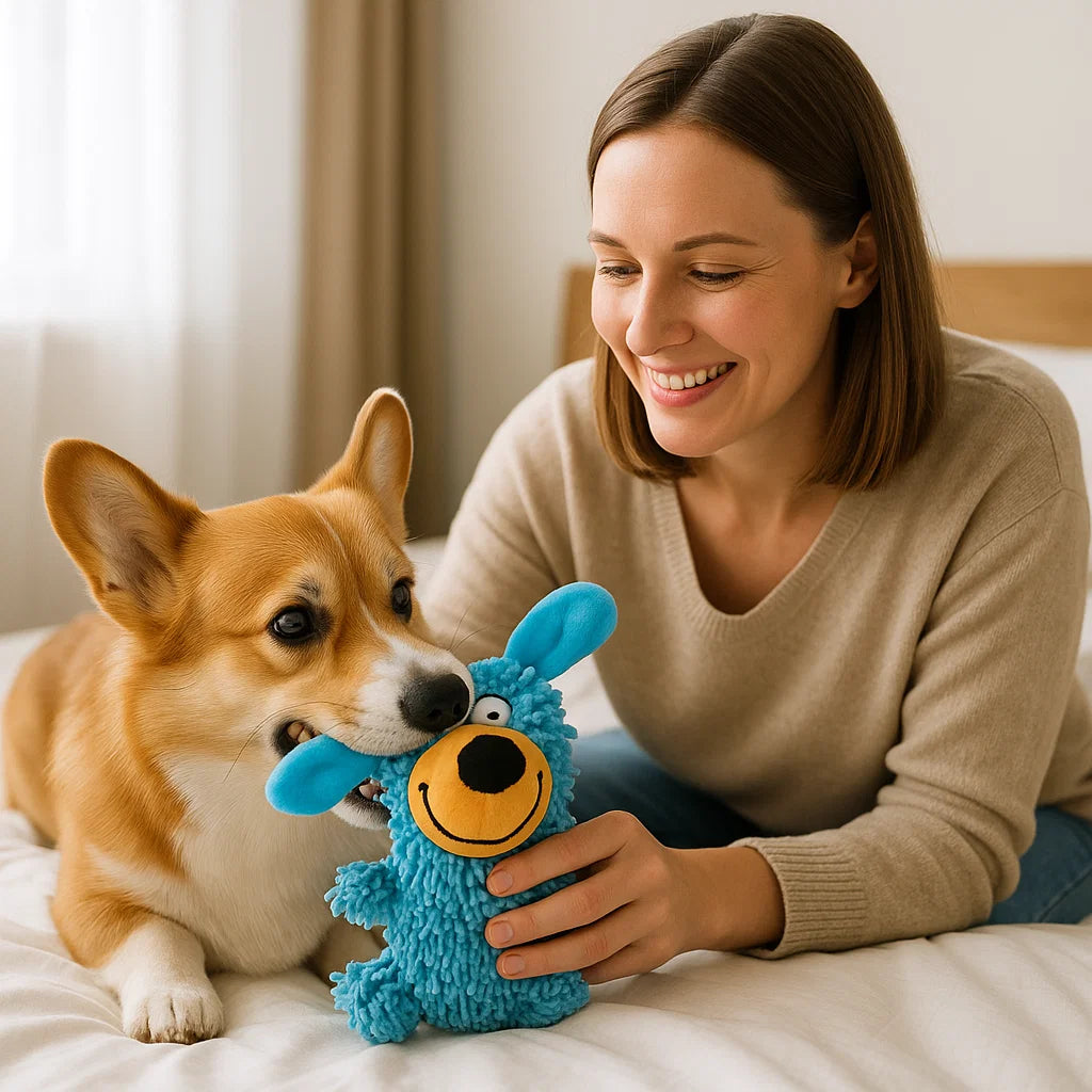 Laughing Dog Dental Cleaning Toy in Bright Colors 1