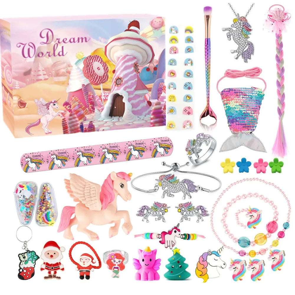 Calendrier de l'Avent pour enfants – 24 surprises avec bijoux et accessoires pour cheveux
