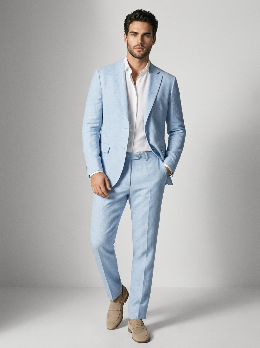 Linnen Set met Blazer en Pantalon voor Heren 4