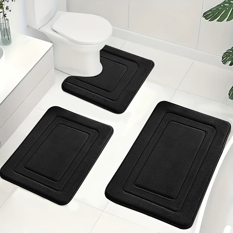 Luxe Memory Foam Badmat Set – Zachte, Absorberende & Antislip 3-Delige Set 2