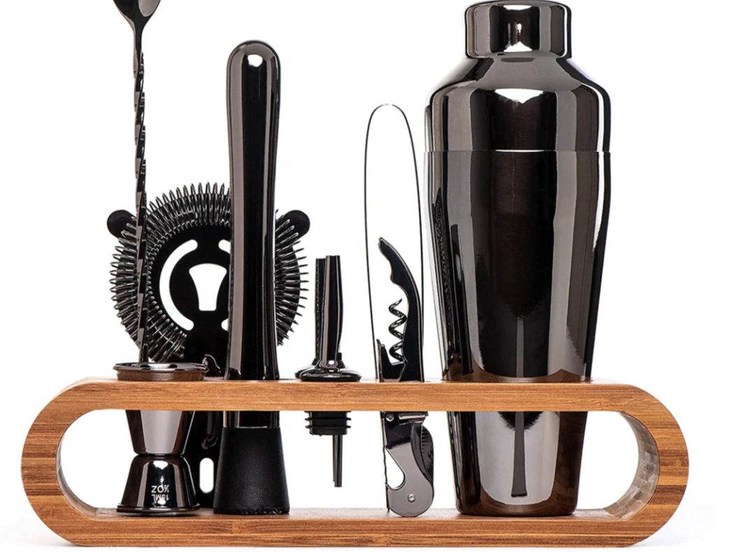 10-Piece Stainless Steel Cocktail Shaker Set – Professional Bar Tools for Home Use