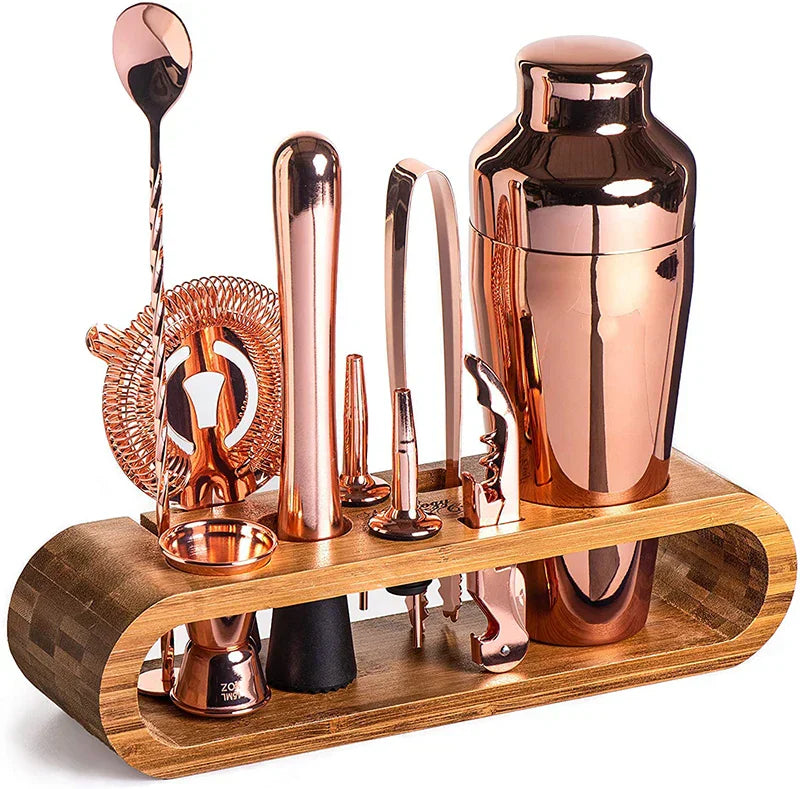 Set de 10 Pièces Shaker à Cocktails en Acier Inoxydable – Outils de Bar Professionnels pour Usage Domestique