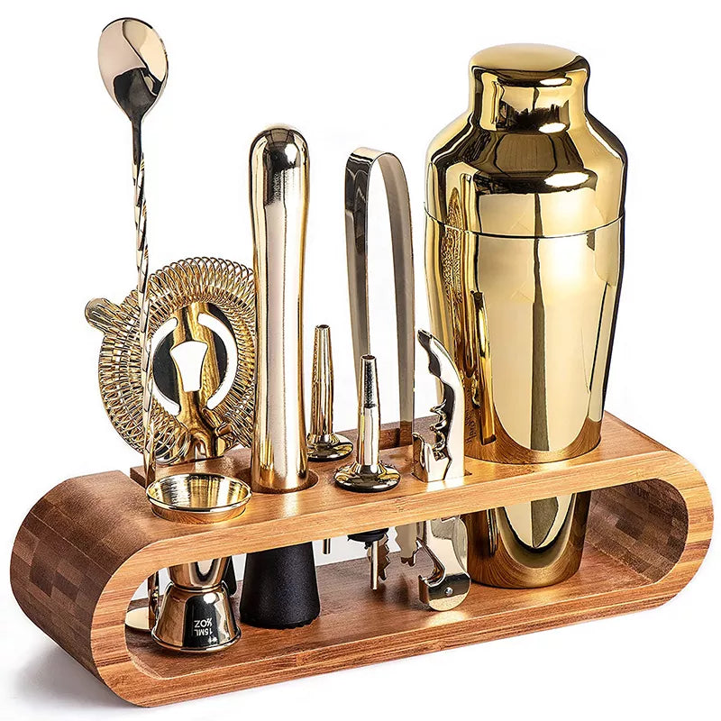 Set de 10 Pièces Shaker à Cocktails en Acier Inoxydable – Outils de Bar Professionnels pour Usage Domestique