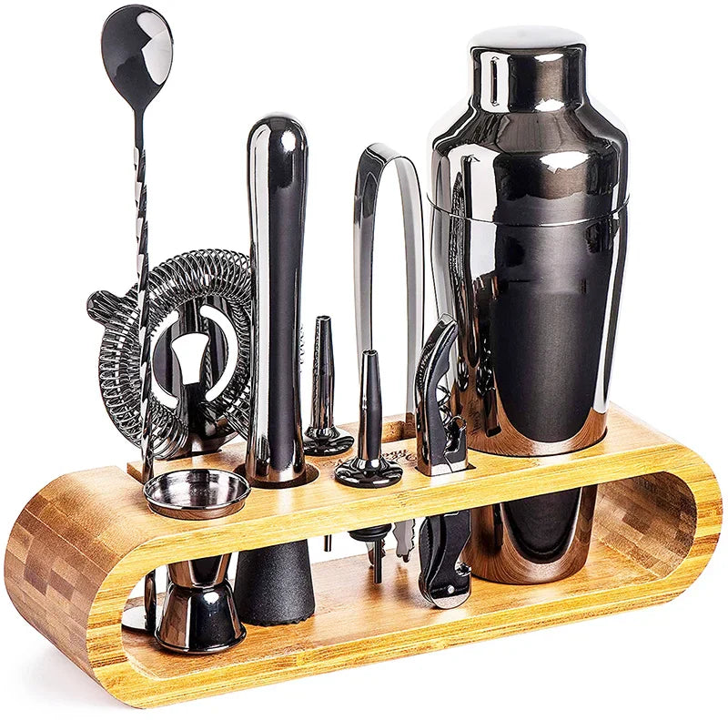 Set de 10 Pièces Shaker à Cocktails en Acier Inoxydable – Outils de Bar Professionnels pour Usage Domestique