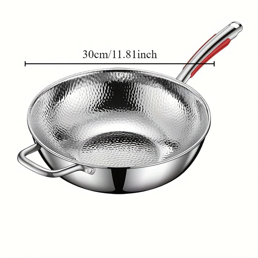 Wok en titane – Fond rond compatible induction, léger et diffusion rapide de la chaleur