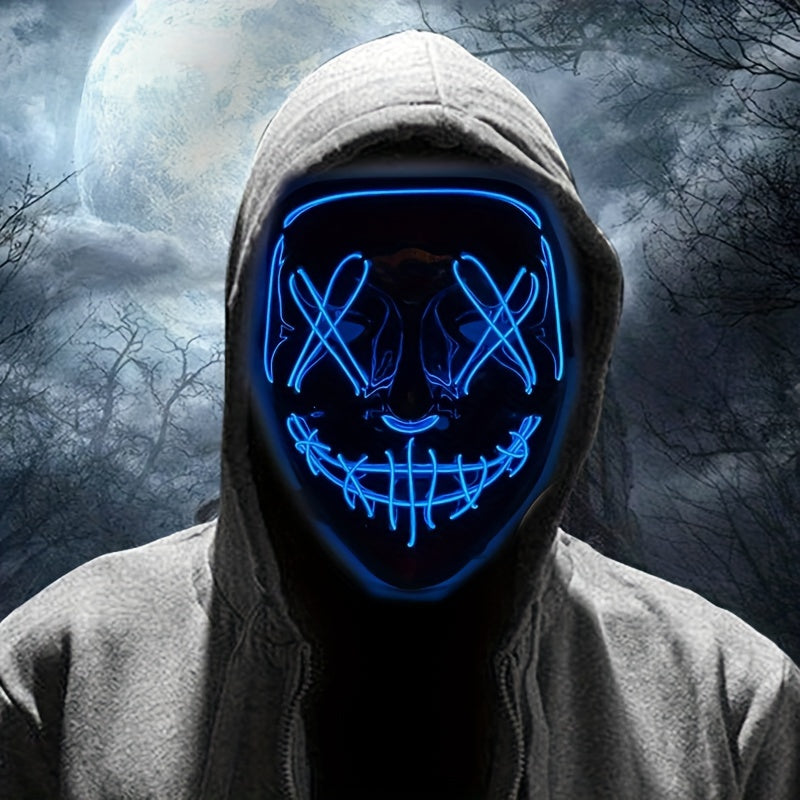 Mannen's Engeleng LED Halloween Masker | Verlichte Anonieme Cosplay 2