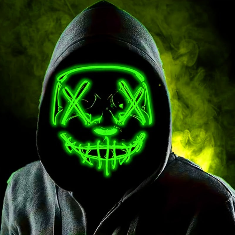 Mannen's Engeleng LED Halloween Masker | Verlichte Anonieme Cosplay 4