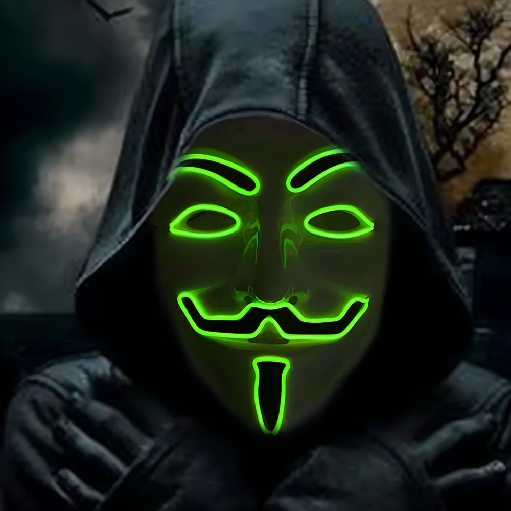 Mannen's Engeleng LED Halloween Masker | Verlichte Anonieme Cosplay 5